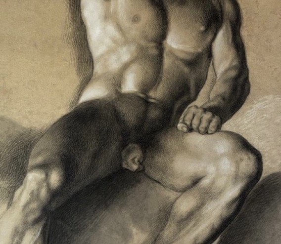 Étude académique de nu masculin, école florentine, vers 1800-photo-6