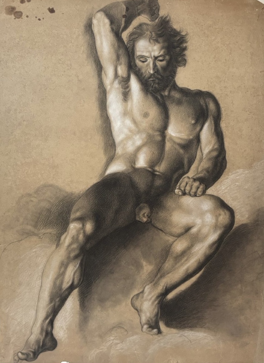 Étude académique de nu masculin, école florentine, vers 1800