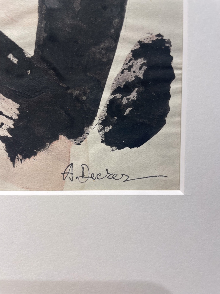 Anja Decker (1908–1995), Abstract Composition On Paper, German Art Informel, Circa 1950–1965  -photo-4