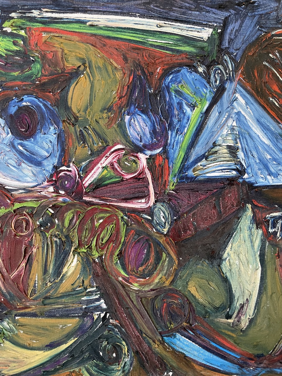 Patrick Boudon (1944-2019), Composition abstraite à figure émergente, École de Paris, 1963 -photo-1