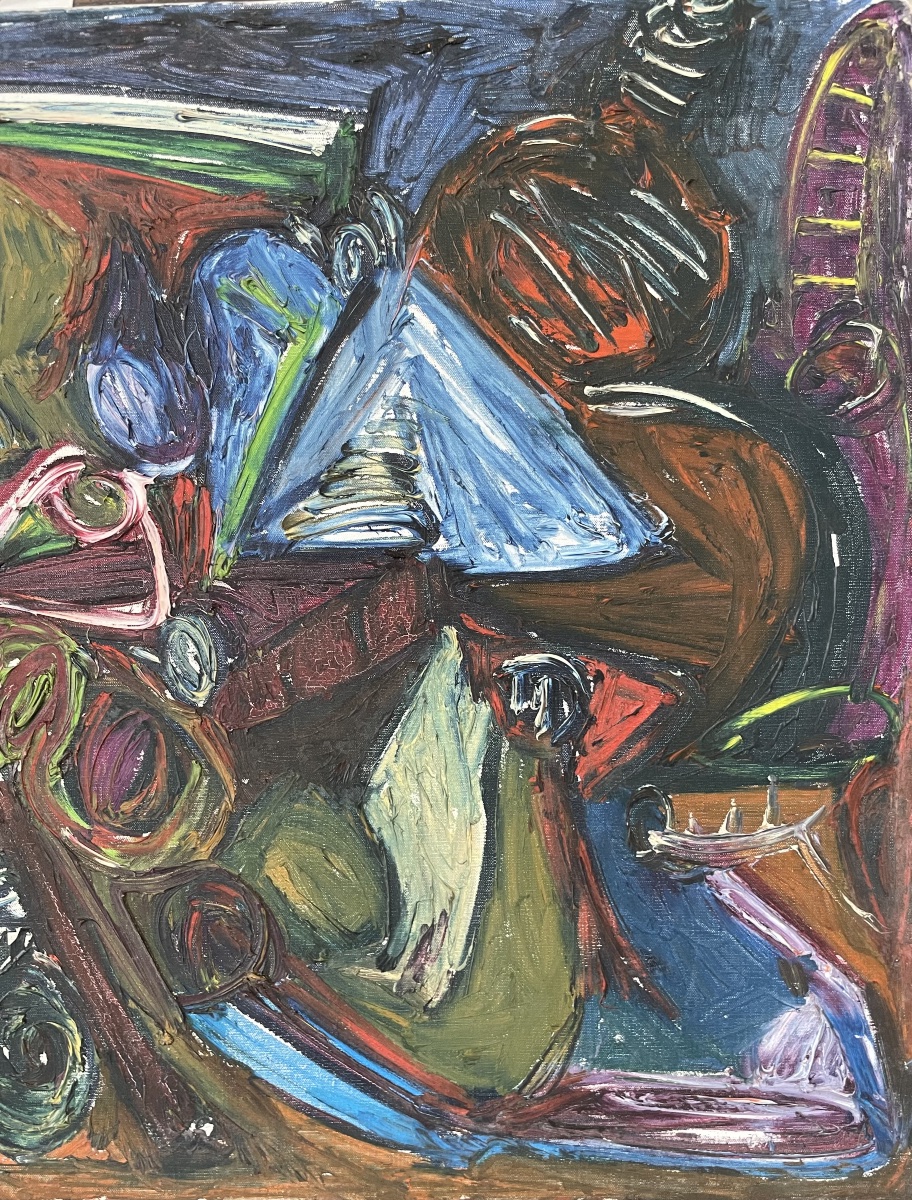 Patrick Boudon (1944-2019), Composition abstraite à figure émergente, École de Paris, 1963 -photo-4