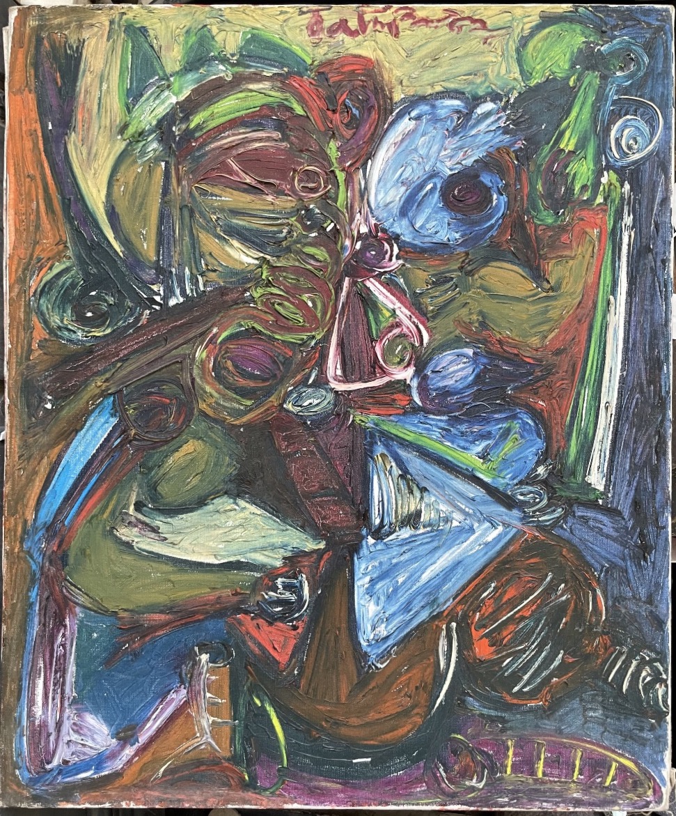 Patrick Boudon (1944-2019), Composition abstraite à figure émergente, École de Paris, 1963 