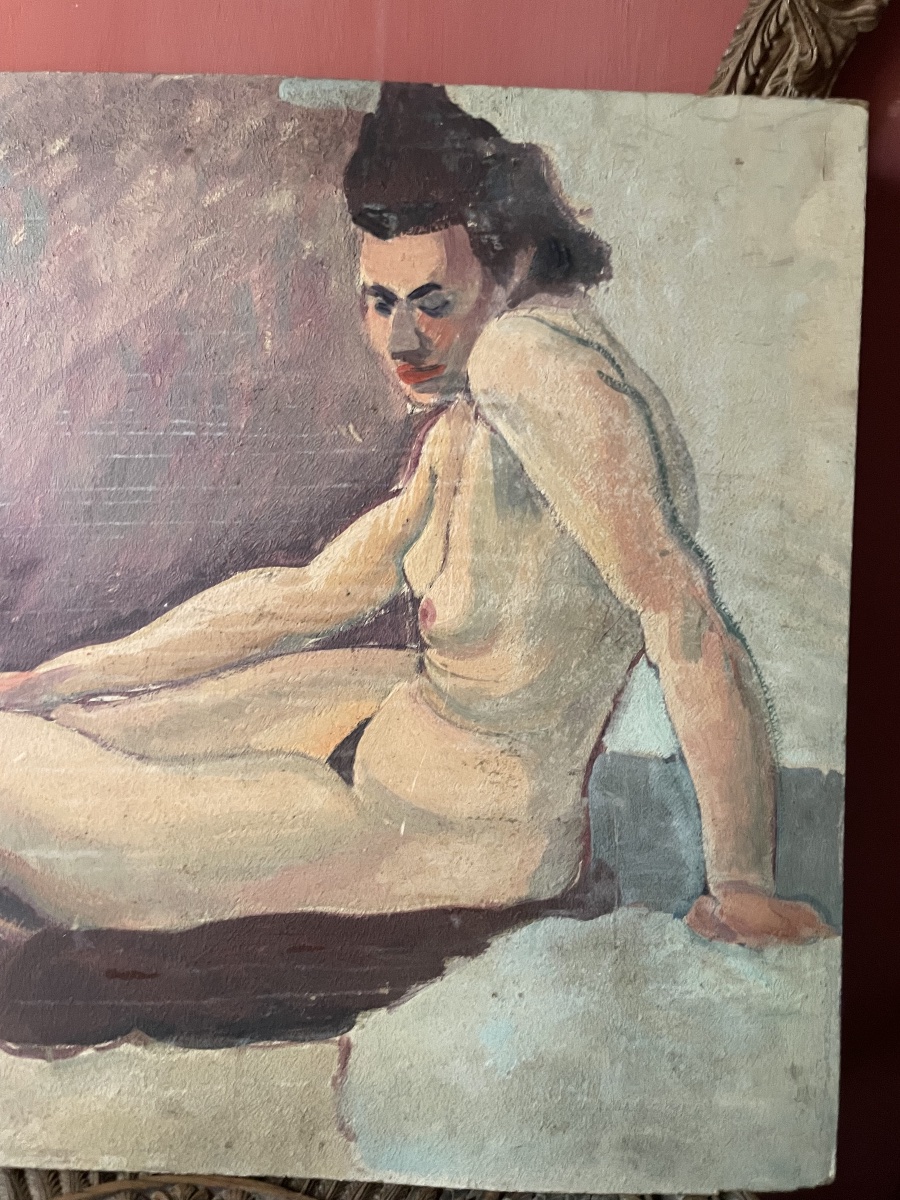 Étude de figure féminine : nu de femme au rouge à lèvres, années 1930-1940  -photo-6