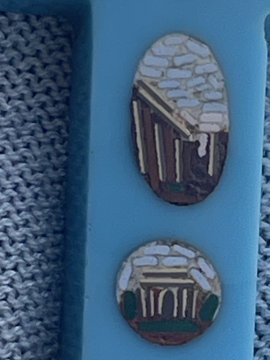 Micromosaic Cross On Blue Glass Paste Depicting Monuments Of Ancient Rome, Mid-19th Century  -photo-2