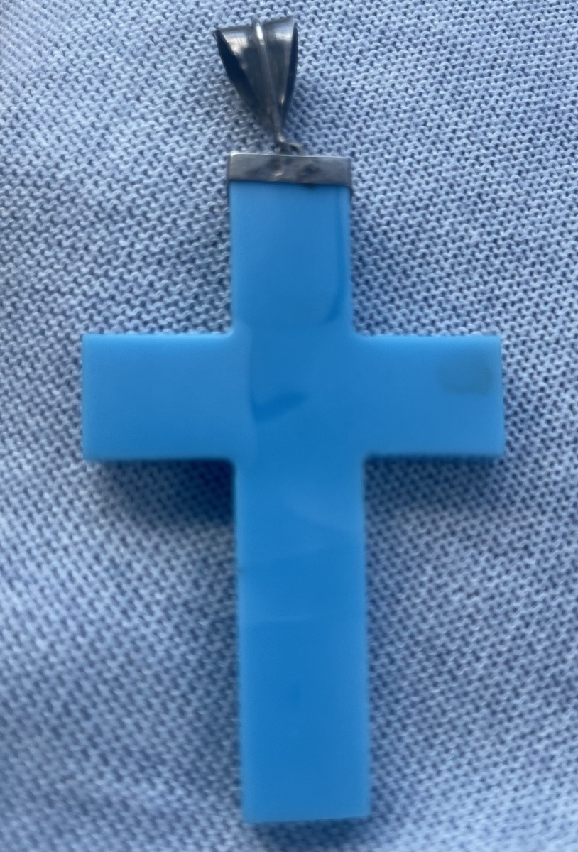 Micromosaic Cross On Blue Glass Paste Depicting Monuments Of Ancient Rome, Mid-19th Century  -photo-7