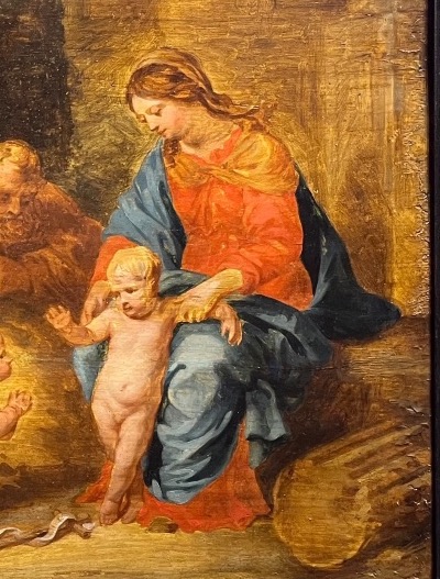 Sainte Famille avec saint Jean-Baptiste dans un paysage boisé – École flamande, Bruxelles-photo-8