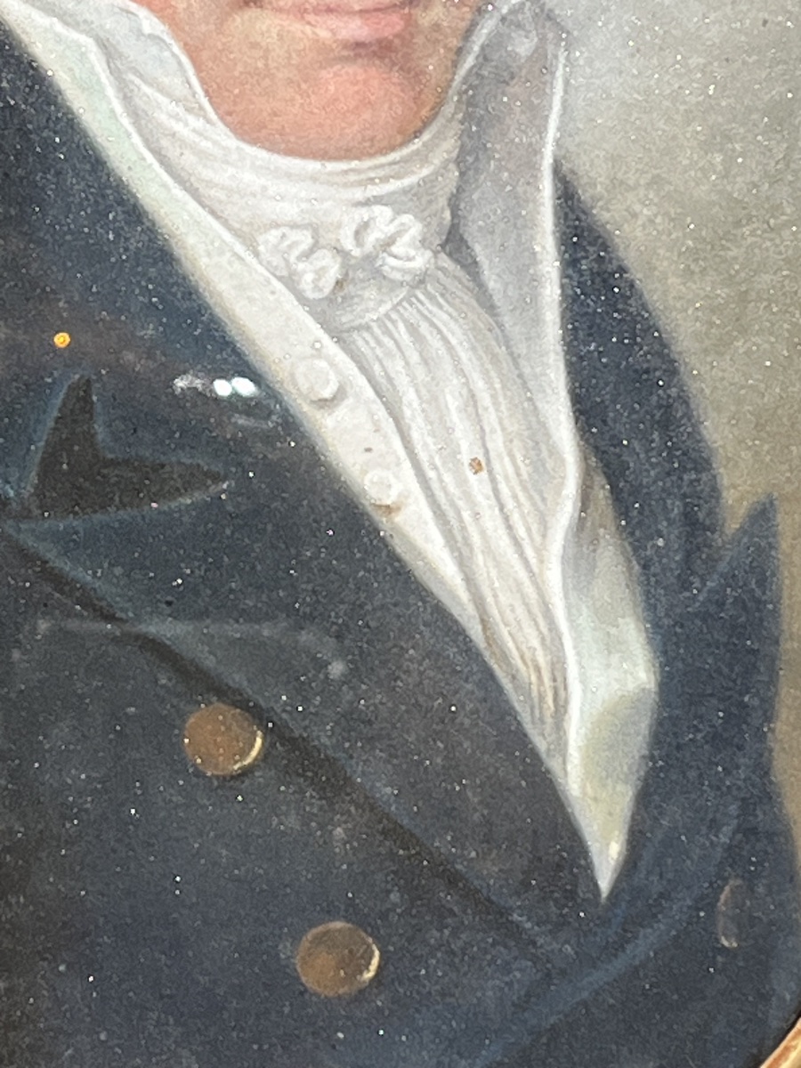 Portrait d’homme au pastel, époque Empire-Restauration, format ovale, école française XIXe s-photo-4
