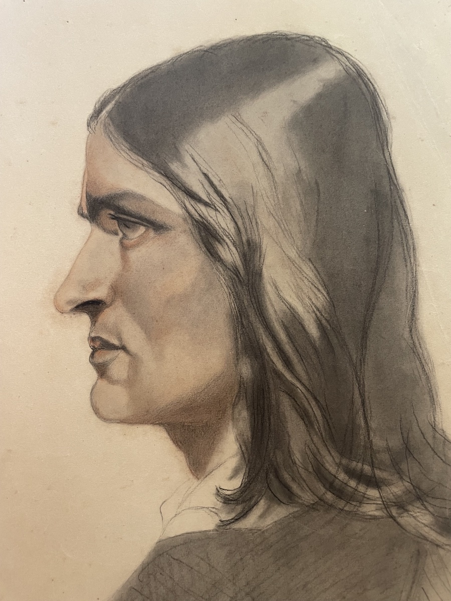 Academic Study – Presumed Portrait Of Franz Liszt (?), Italian School, Circa 1870  -photo-3