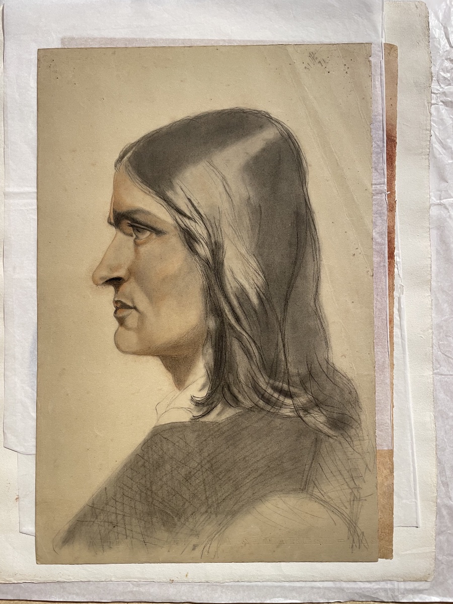 Academic Study – Presumed Portrait Of Franz Liszt (?), Italian School, Circa 1870  -photo-7