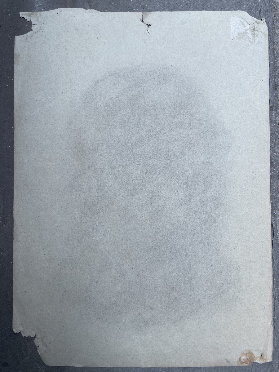 Dessin, portrait d’homme à moustache et nœud papillon, atelier de Enrico Reffo, 32 × 45 cm-photo-2