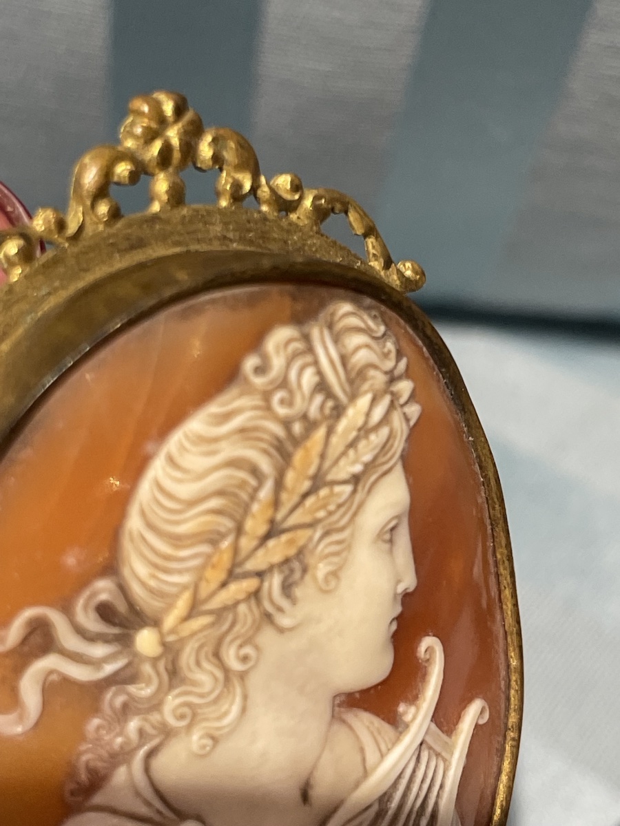 Apollon à la lyre et à la couronne de laurier. Camée en coquille, Italie, XIXe siècle -photo-4