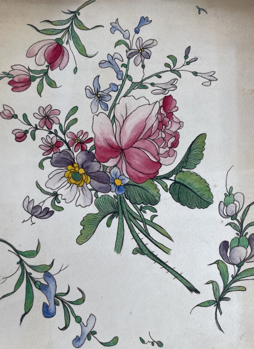 5 Watercolors, Models For “strasbourg” Faience Plate Decorations, Ceramic Workshop Archive, 20c-photo-2