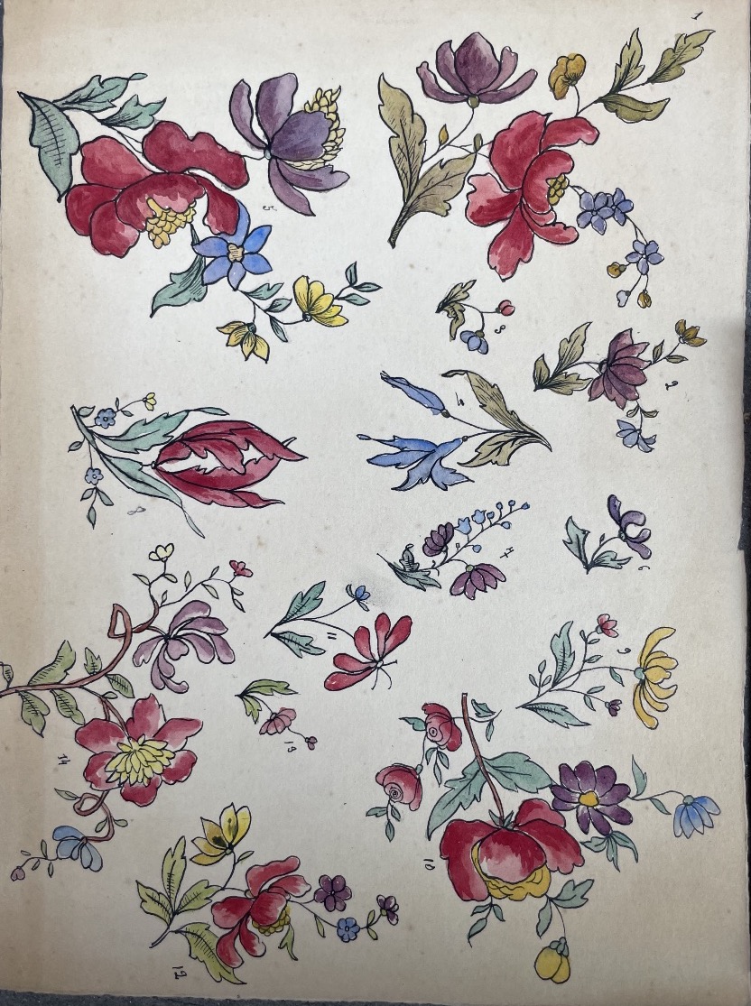 5 Watercolors, Models For “strasbourg” Faience Plate Decorations, Ceramic Workshop Archive, 20c-photo-4