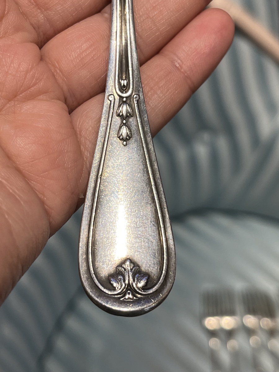 Six Puiforcat Sterling Silver Forks, Armorial, France, C. 1890  -photo-2