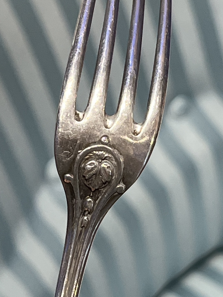 Six Puiforcat Sterling Silver Forks, Armorial, France, C. 1890  -photo-6