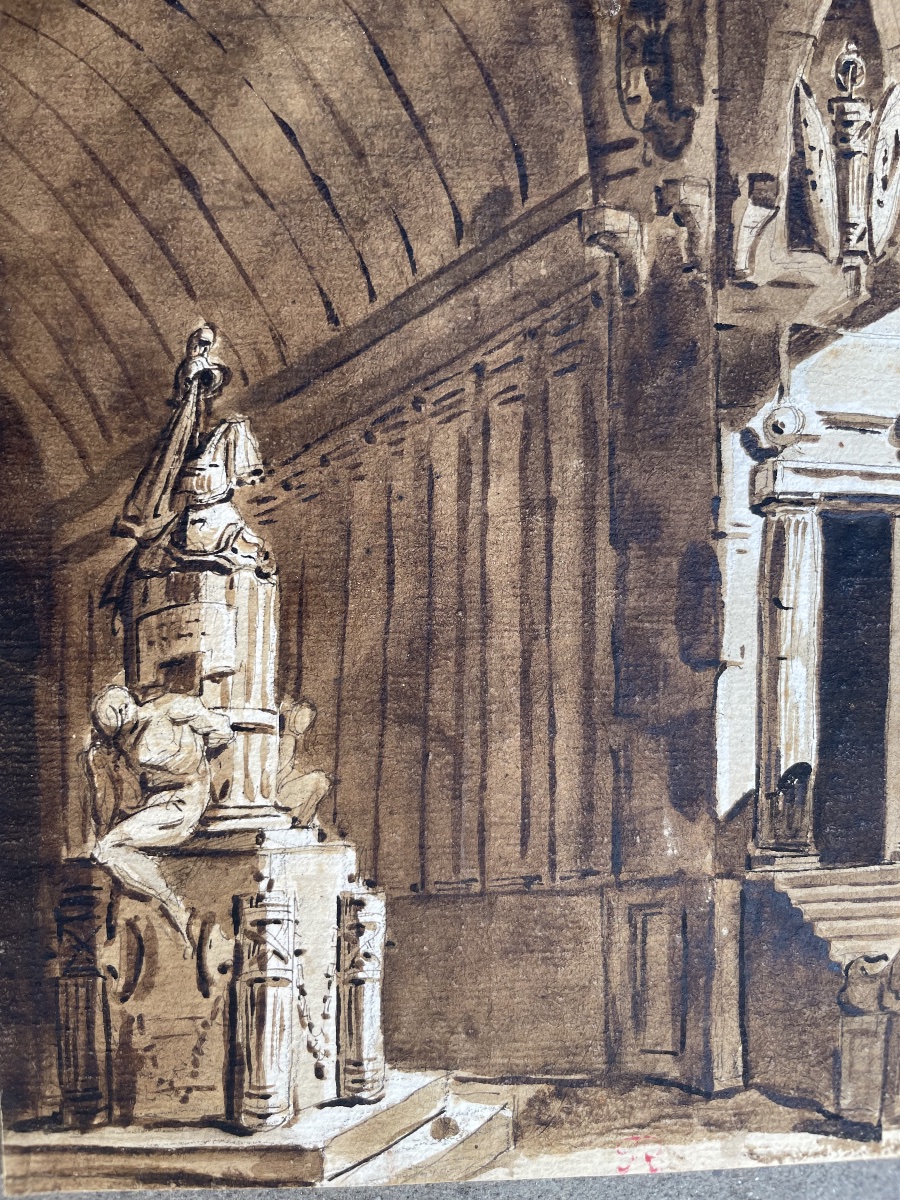Scénographie architecturale au monument à trophées, Maure prisonnier et lions. Ent. Fontanesi-photo-3
