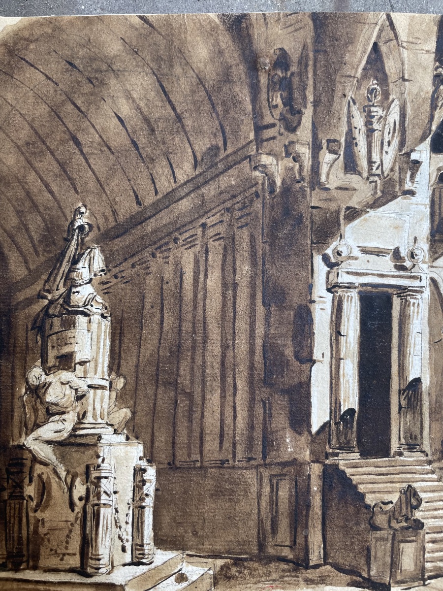 Scénographie architecturale au monument à trophées, Maure prisonnier et lions. Ent. Fontanesi-photo-3