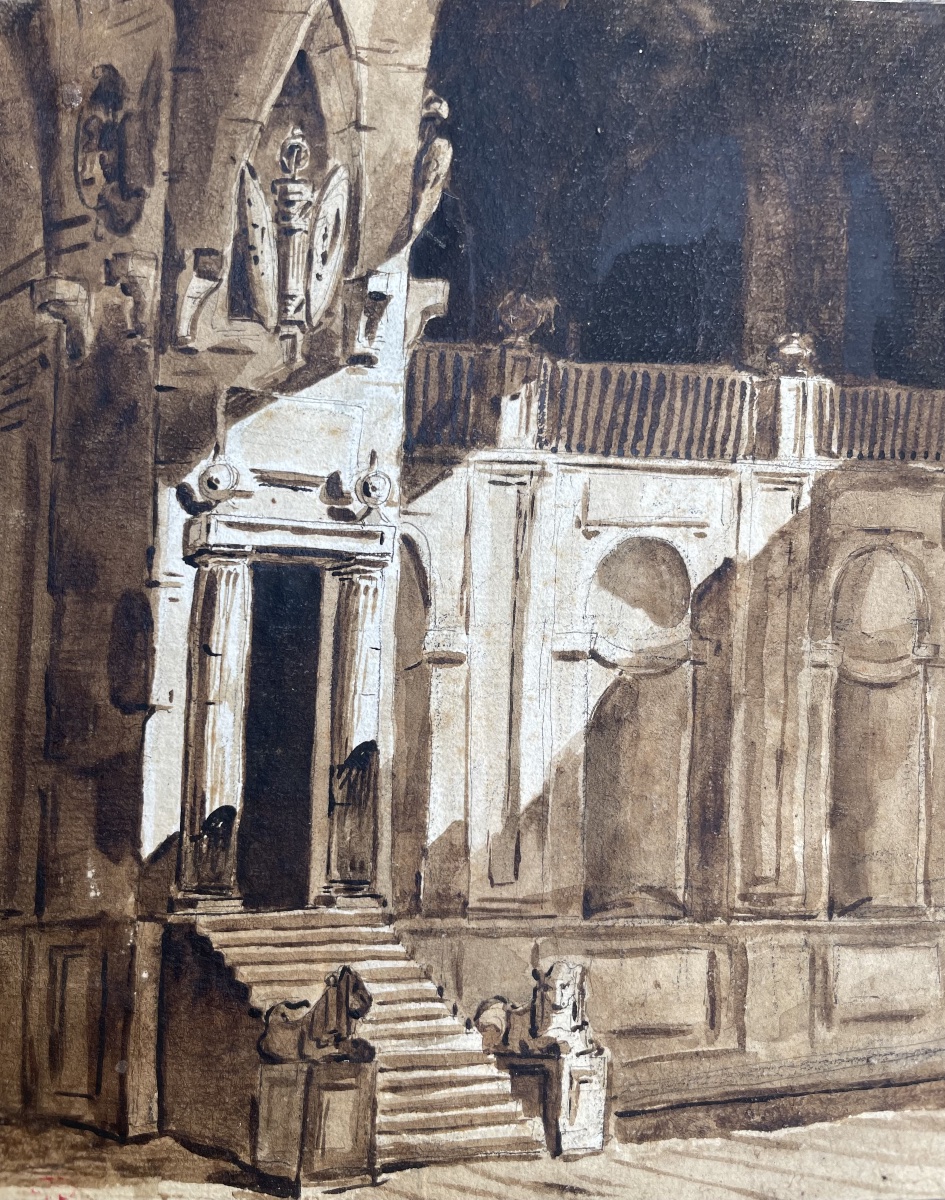 Scénographie architecturale au monument à trophées, Maure prisonnier et lions. Ent. Fontanesi-photo-6