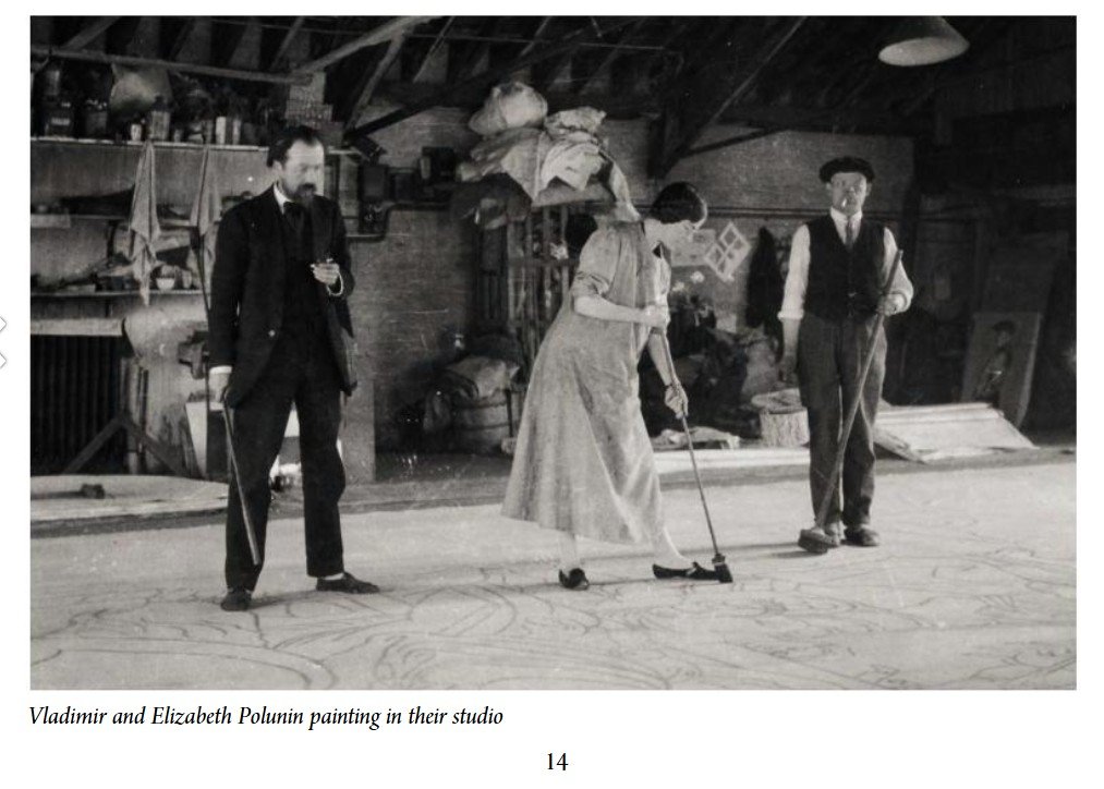 Vladimir Polunin – Fragment de décor de théâtre et figure féminine, peint sur les deux faces-photo-8