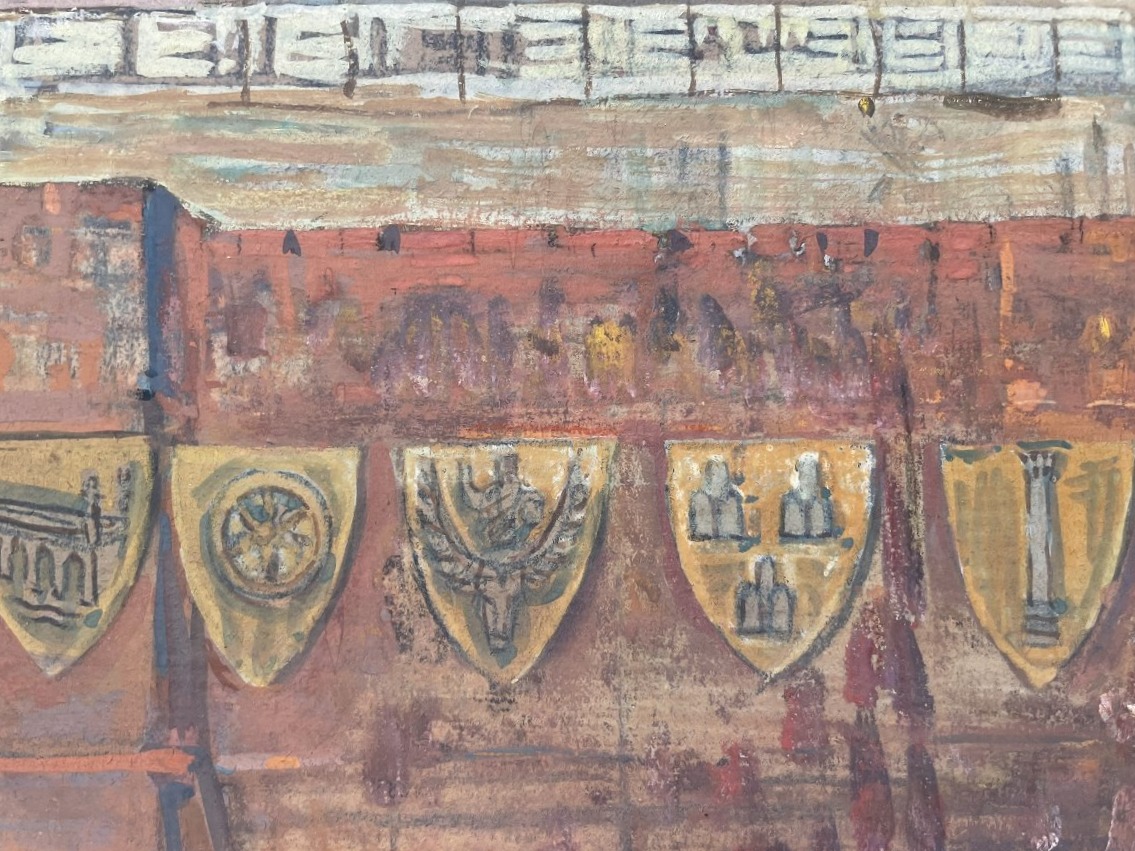 Frise célébrant l'histoire de Rome. Carton de l'atelier Eroli, années 1930 . Italie-photo-1