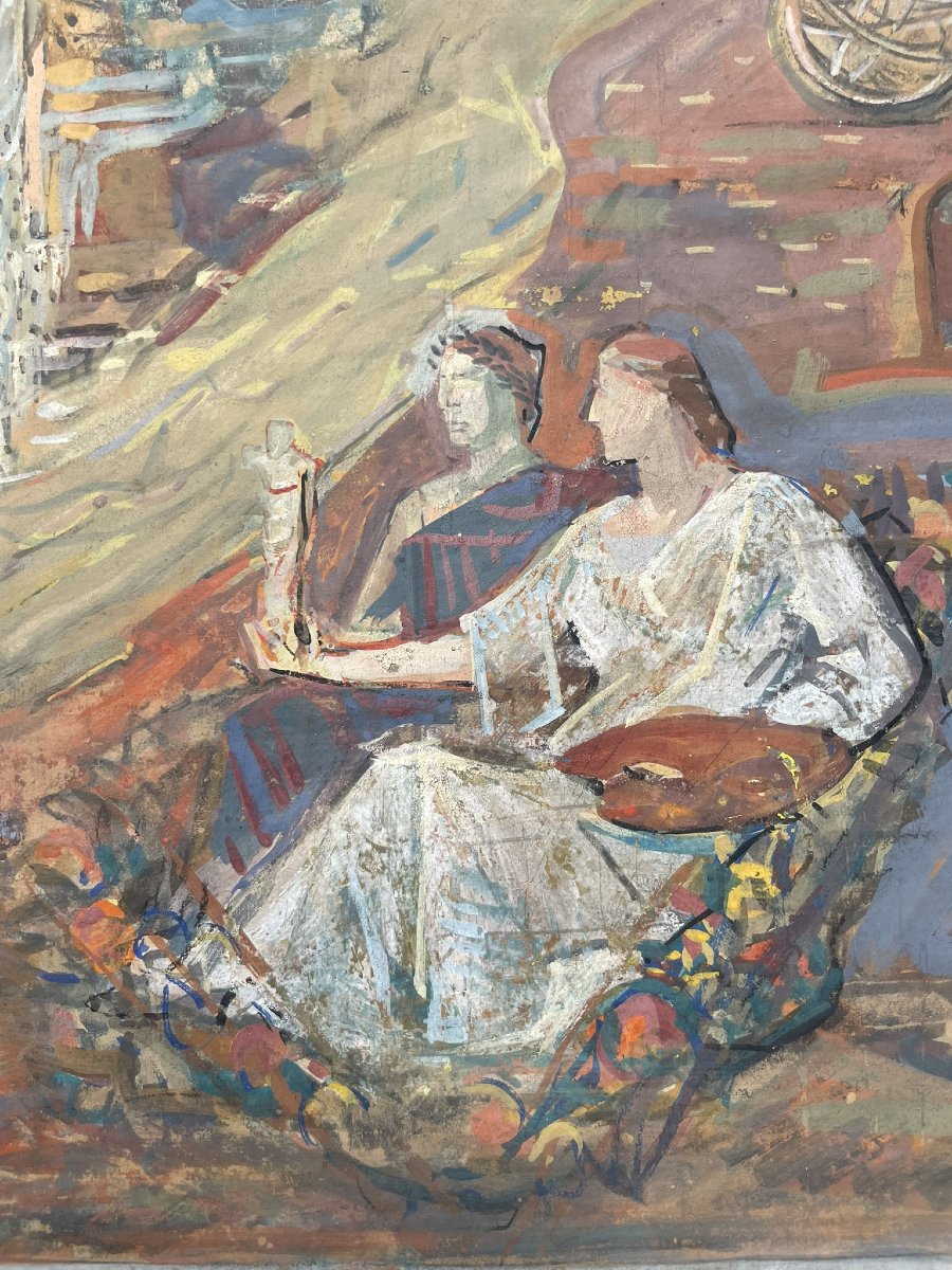 Frise célébrant l'histoire de Rome. Carton de l'atelier Eroli, années 1930 . Italie-photo-2