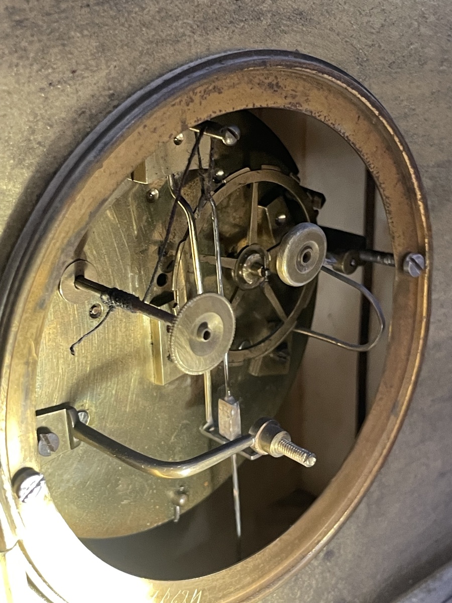 Charles X Clock In Alabaster And Gilt Bronze With Rose Garland Dial, Circa 1825, Working  -photo-1