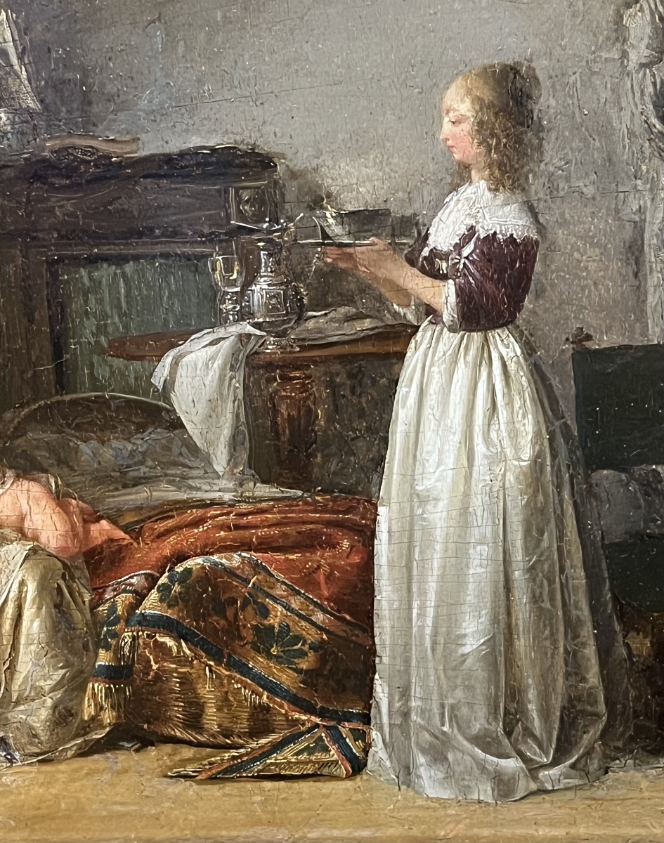 Jean-baptiste Mallet (1759–1835), Attributed, 17th-century Interior With Mother And Lutenist-photo-3