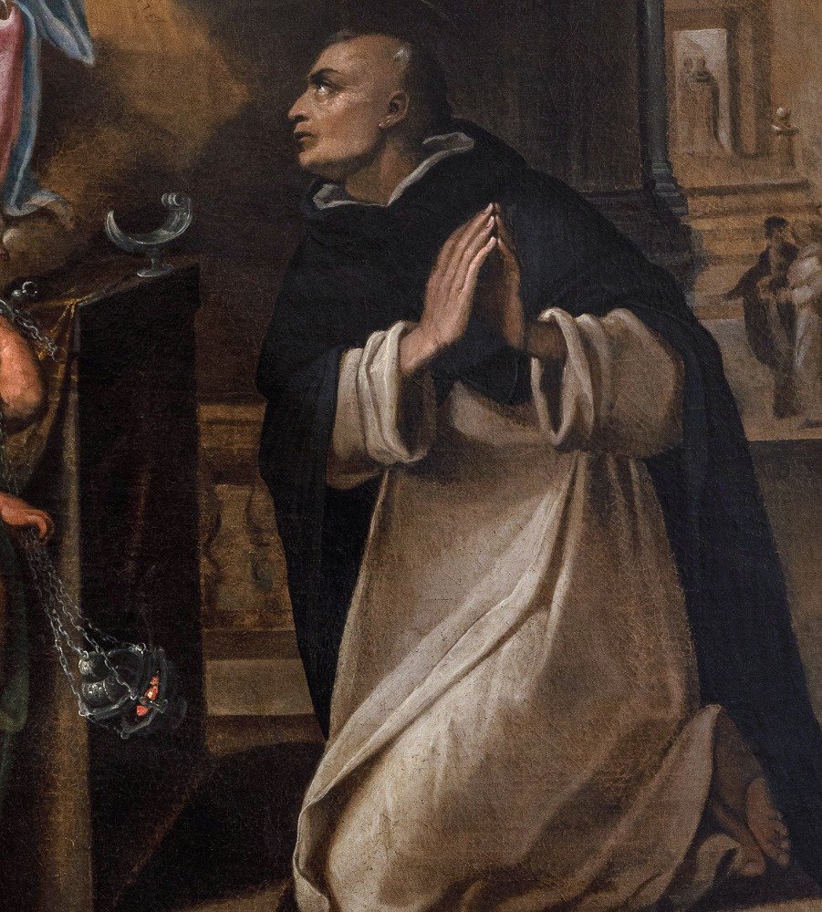 **saint Hyacinth, Dominican Friar, And The Vision Of The Virgin In Kiev, Oil On Canvas, C. 1600-photo-5