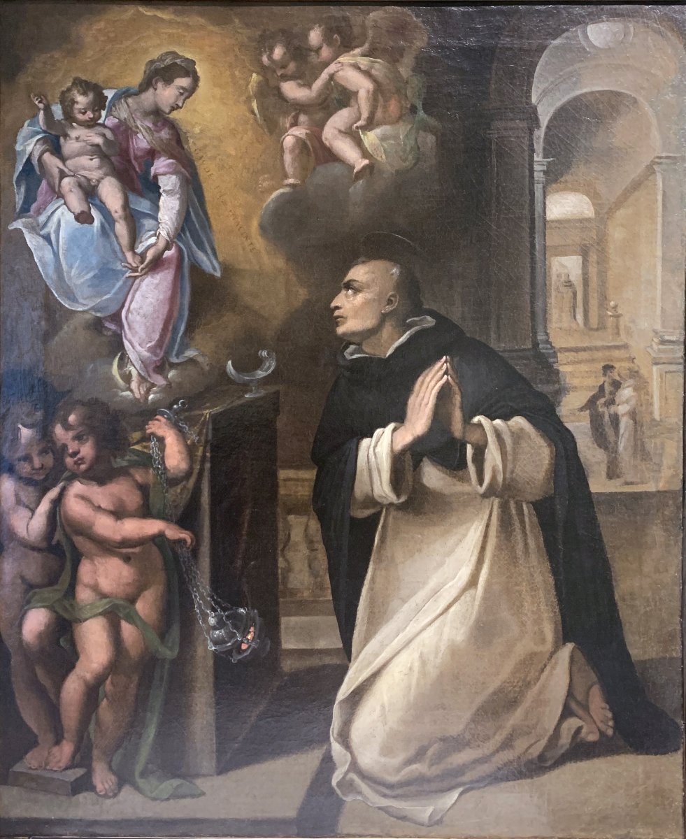 **saint Hyacinth, Dominican Friar, And The Vision Of The Virgin In Kiev, Oil On Canvas, C. 1600