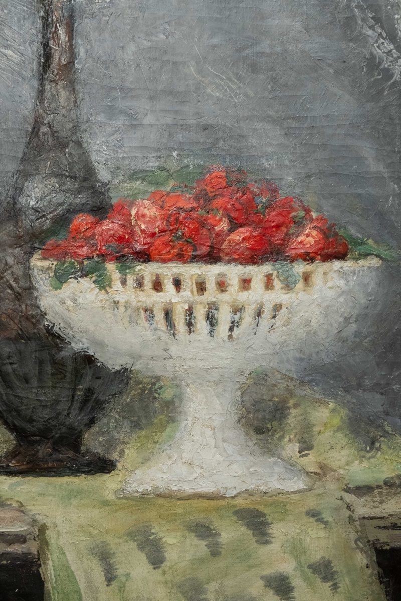 Henry Déziré (1878–1965) – Still Life With Strawberries And Flowers, Signed Circa 1930  -photo-3