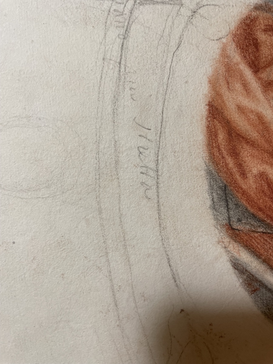 Dessin XVIIIe, Grand Maître de Malte Ramón Perellós, étude préparatoire pour une estampe -photo-6