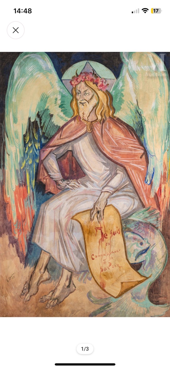 Rostislas Loukine (belgorod 1904 – Bar-sur-aube 1988), *the Fallen Angel*, 1952  Gouache On Paper -photo-4