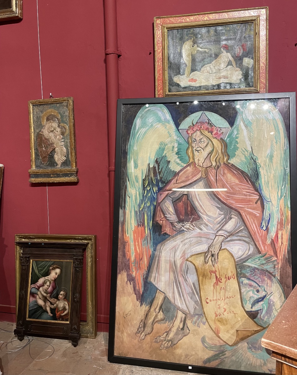 Rostislas Loukine (belgorod 1904 – Bar-sur-aube 1988), *the Fallen Angel*, 1952  Gouache On Paper -photo-6