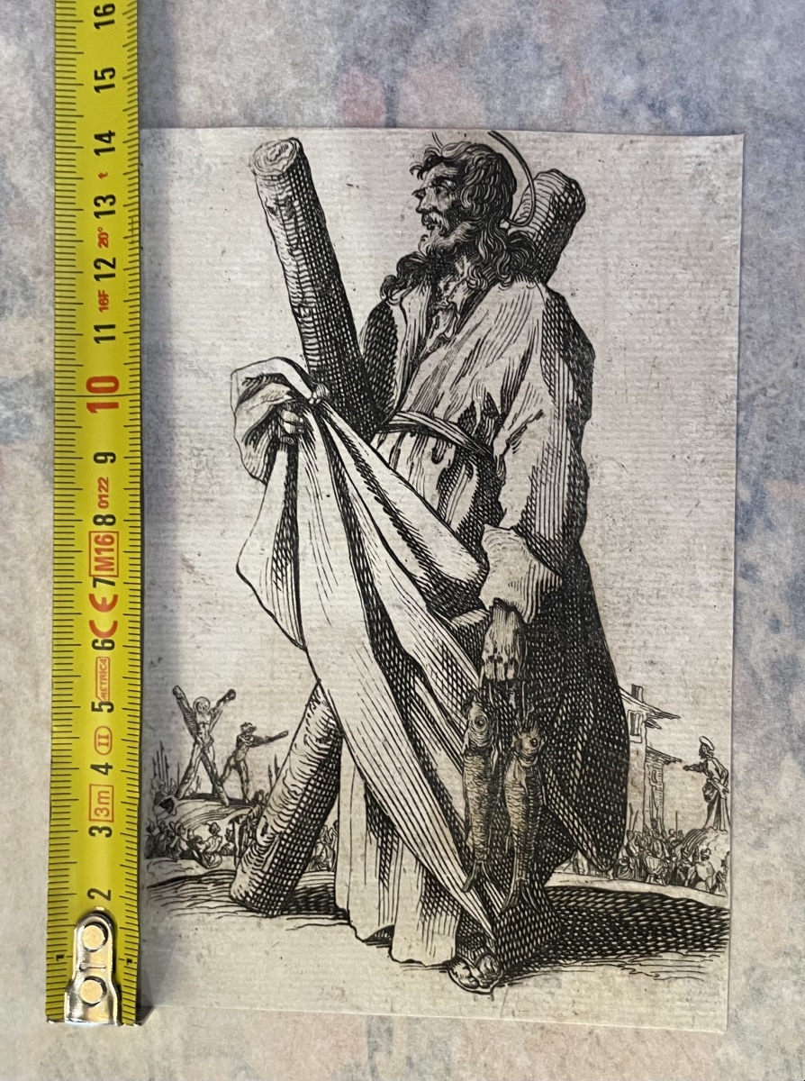 Jacques Callot – Saint André, Eau-forte sur papier vergé ancien, XVIIe–XVIIIe siècle-photo-8