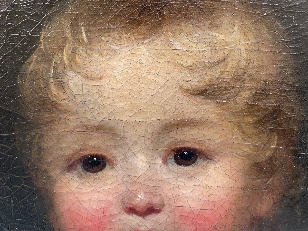 Portrait de mère et enfant, école anglaise, Regency vers 1815-1820, signé James Green  -photo-7