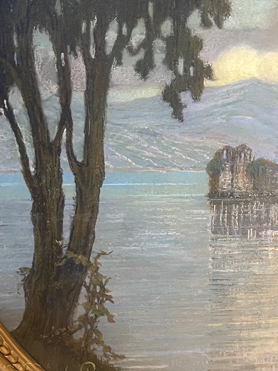 Lake Maggiore, View Of The Castles Of Cannero, Signed Vittorio Piano, Early 20th Century.-photo-4