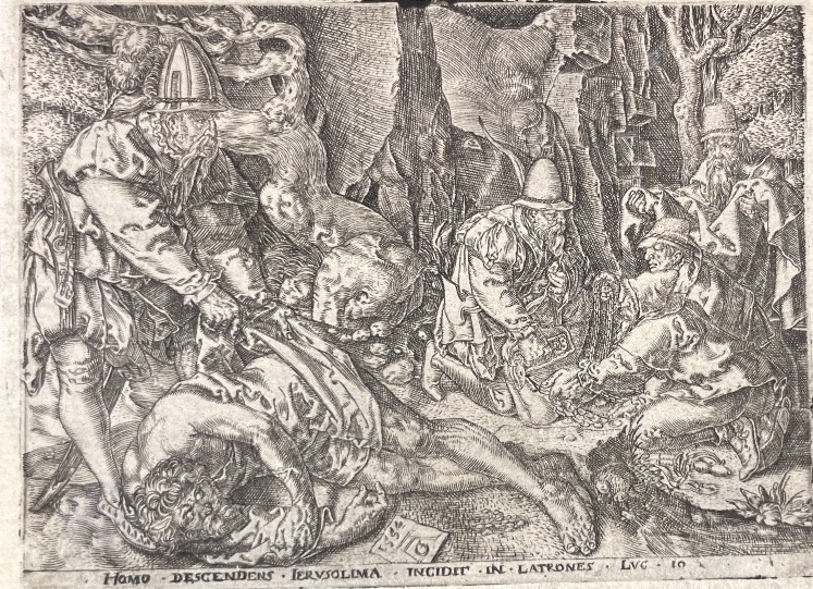 Heinrich Aldegrever, Engraving, The Good Samaritan, 16th Century, 1554  