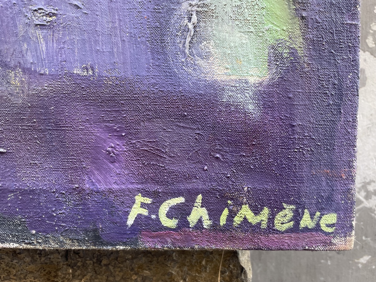 F. Chimène, La Cafetière, femme peintre de Chatou, Paris, années 1970-photo-3
