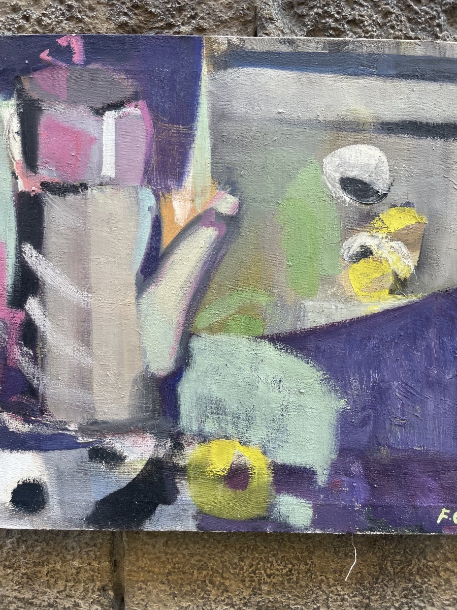 F. Chimène, La Cafetière, femme peintre de Chatou, Paris, années 1970-photo-4