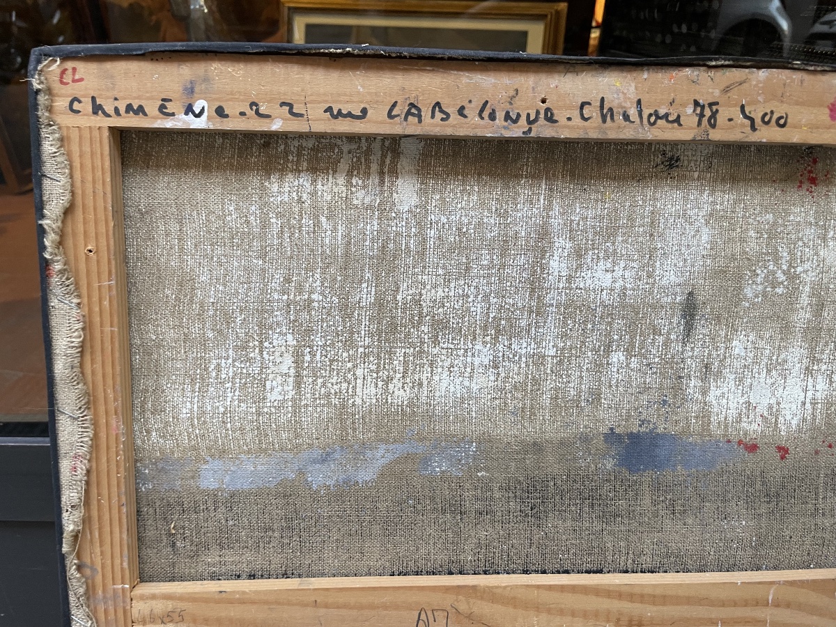 Francine Chimène, Signes dans le gris, femme peintre française, Chatou, vers 1980-photo-1