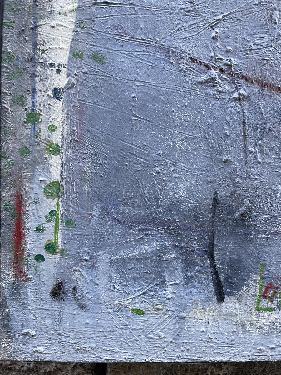Francine Chimène, Signes dans le gris, femme peintre française, Chatou, vers 1980-photo-3
