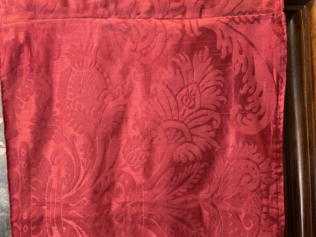 Silk Damask With Vases, Pomegranates And Carnations, Italy, 17th Century  -photo-3