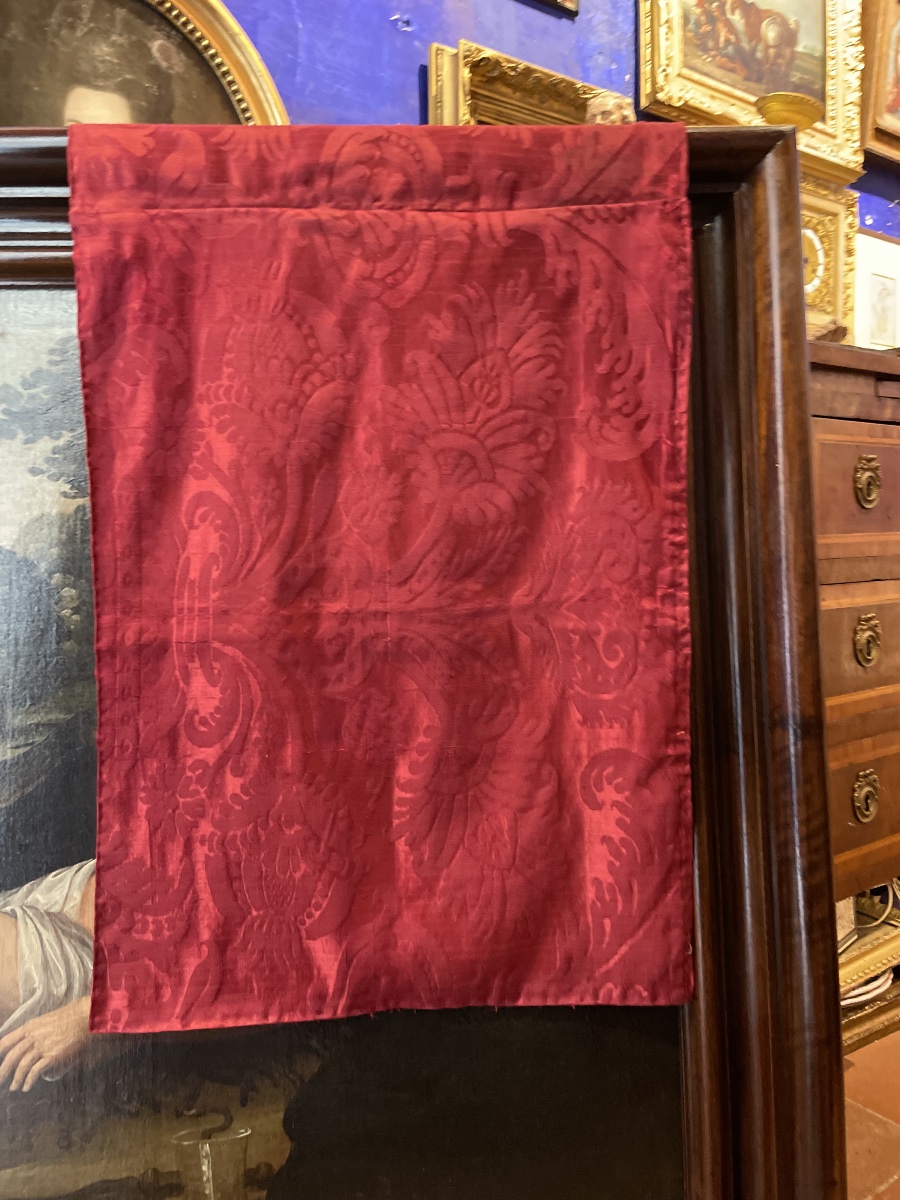 Silk Damask With Vases, Pomegranates And Carnations, Italy, 17th Century  -photo-6