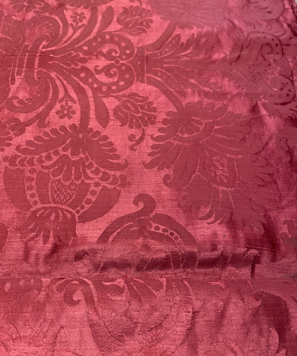 Silk Damask With Vases, Pomegranates And Carnations, Italy, 17th Century  