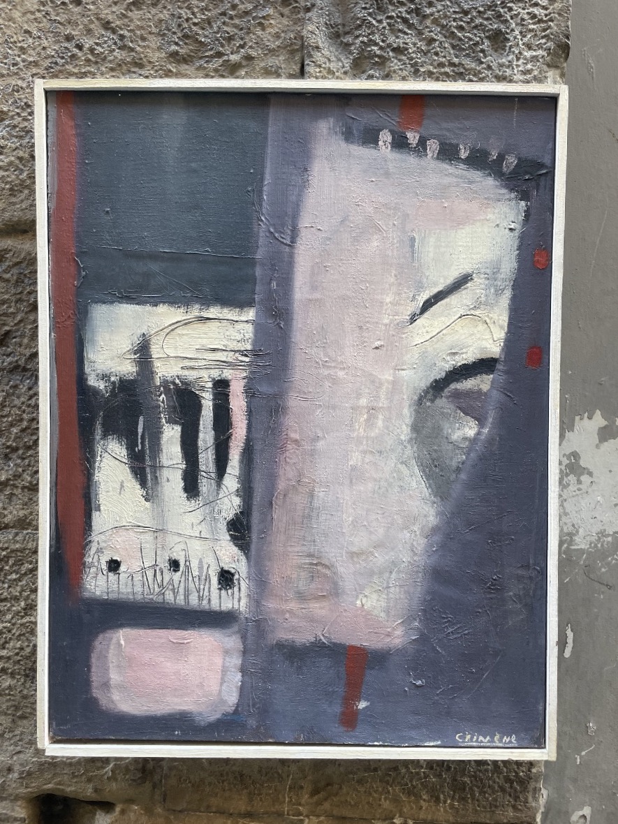Francine Chimène, Traces et empreintes, femme peintre française de Chatou, 1985  