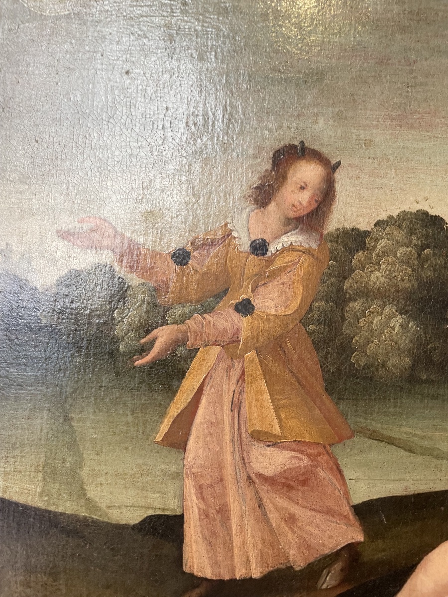 Tentation de saint Benoît avec démon sous l’apparence d’une dame, franco-flamand, XVIIe siècle -photo-2