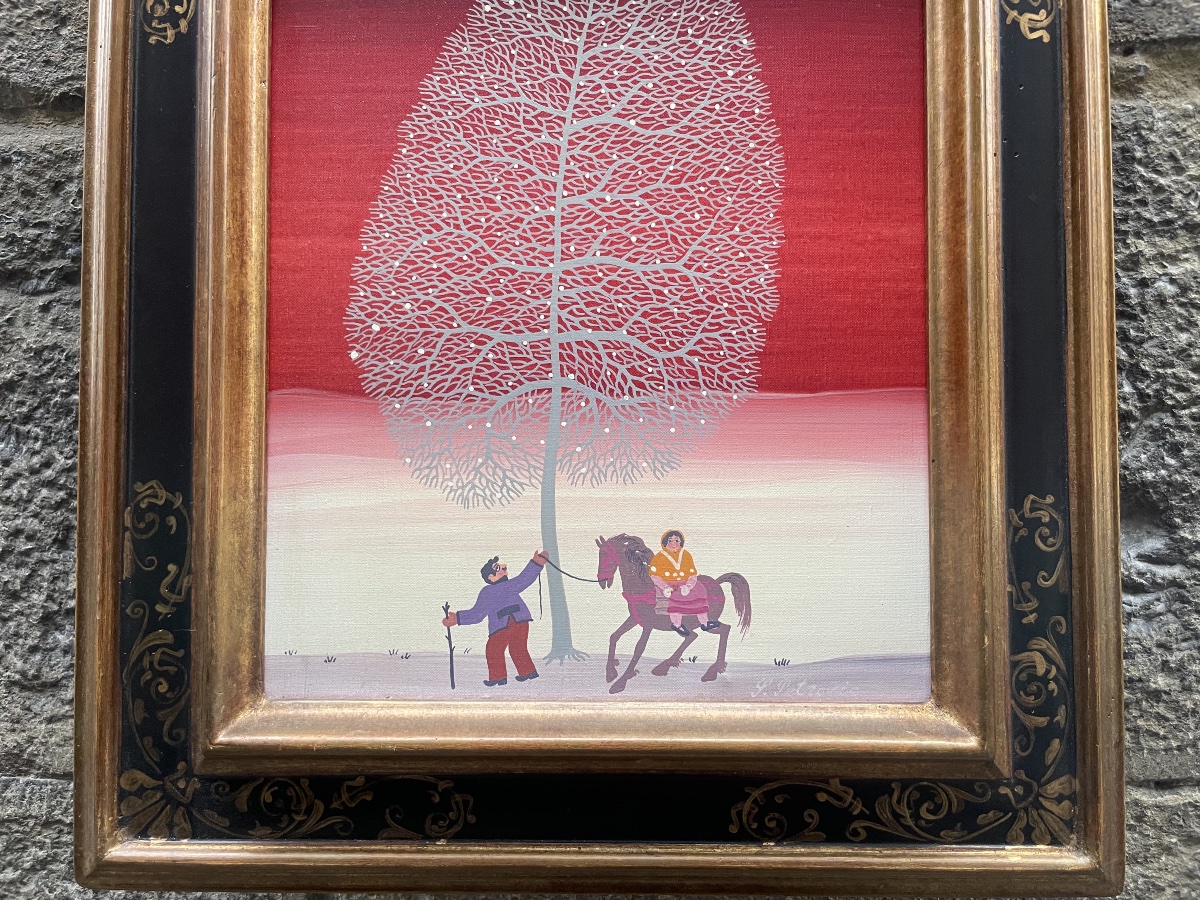 Stevan Petrovic, White Tree, Naïve Painter Between Serbia, France And Switzerland, Circa 1980-photo-2