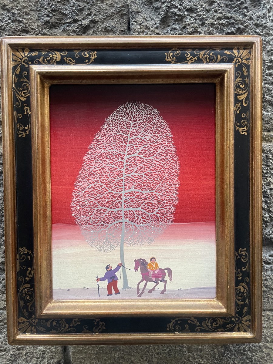 Stevan Petrovic, White Tree, Naïve Painter Between Serbia, France And Switzerland, Circa 1980