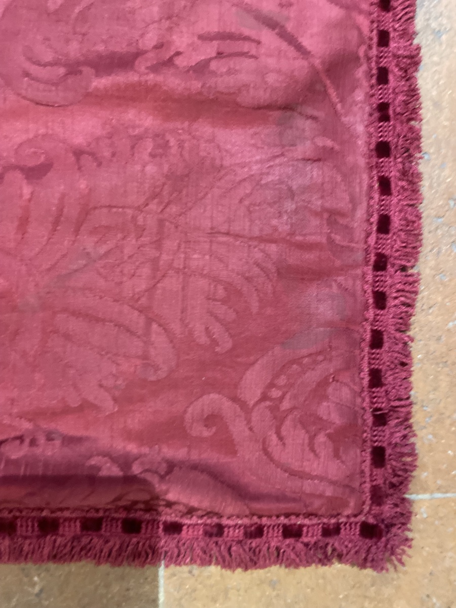 Silk Damask Strip With Vases, Pomegranates And Carnations, Italy, 17th Century  -photo-3