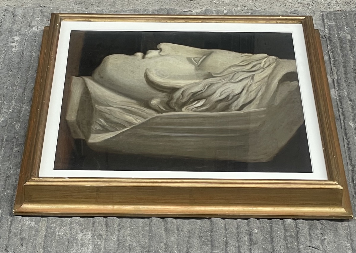 Étude académique d’une tête d’impératrice romaine voilée et diadémée – XIXe siècle-photo-1